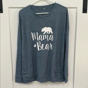 Mama Bear Long Sleeve Tee - Blue